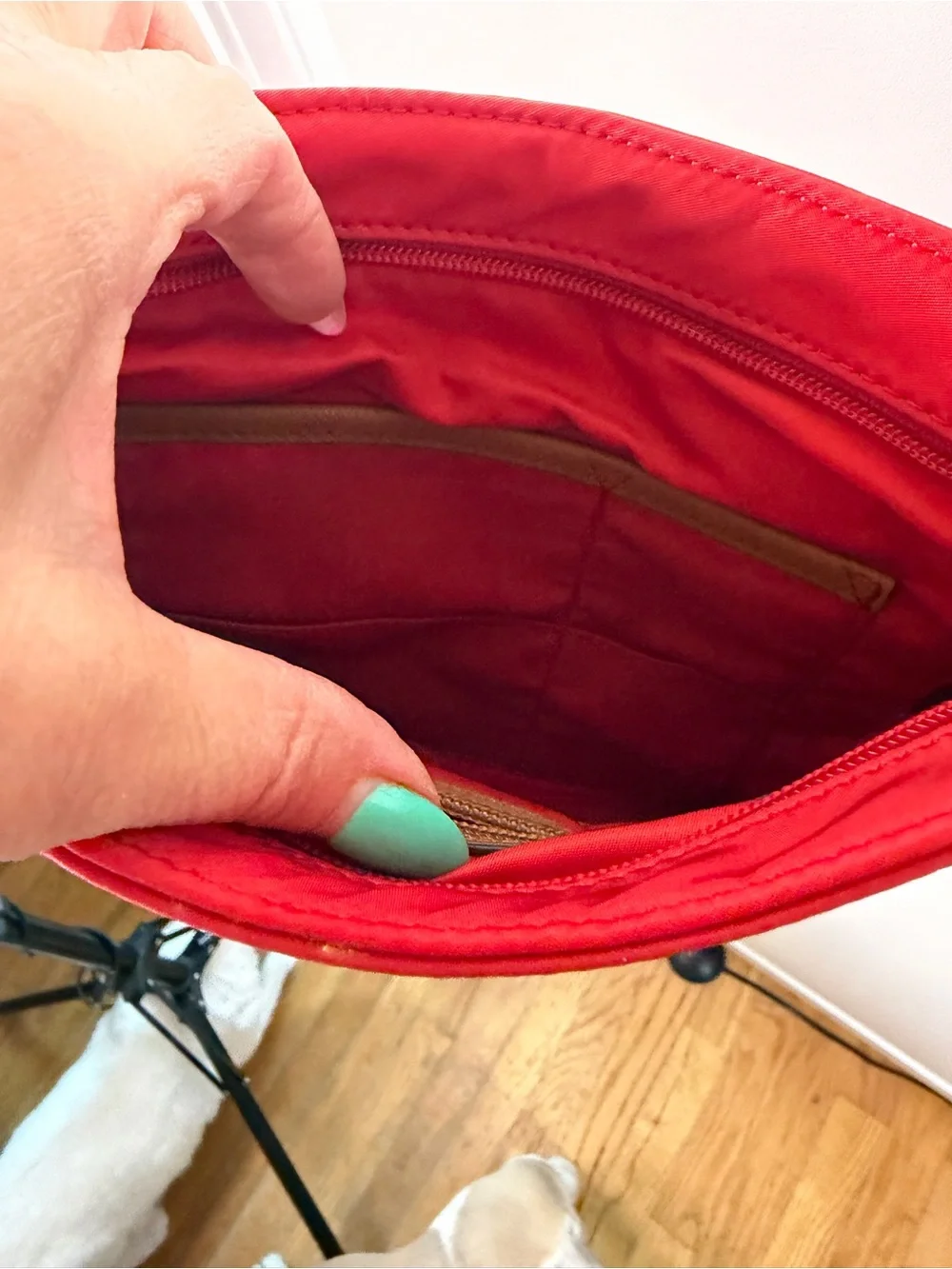 Michael Kors Red Crossbody with Tan Adjustable Strap